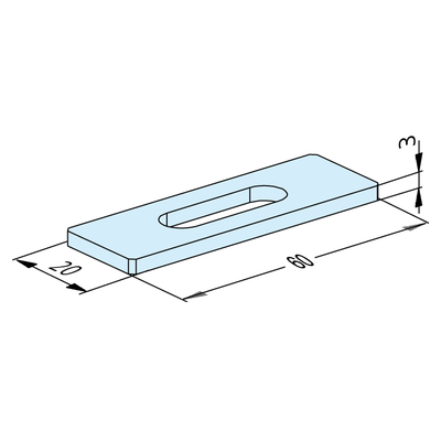 Set of spacer plate 60x20x3mm