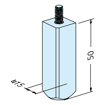 Square 15 electrode shaft M5