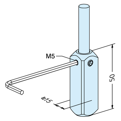 Square 15 blank holder ø 8mm