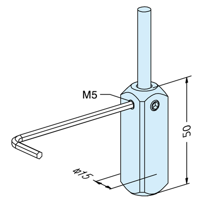 Square 15 blank holder ø 6mm