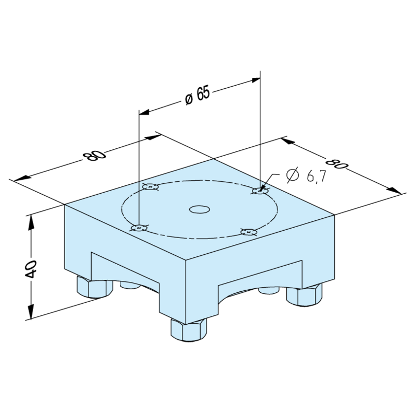 Uniplaque aluminium 80 x 80