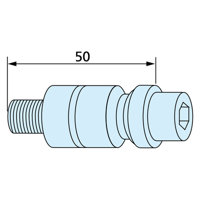 Chucking spigot F/M Inox