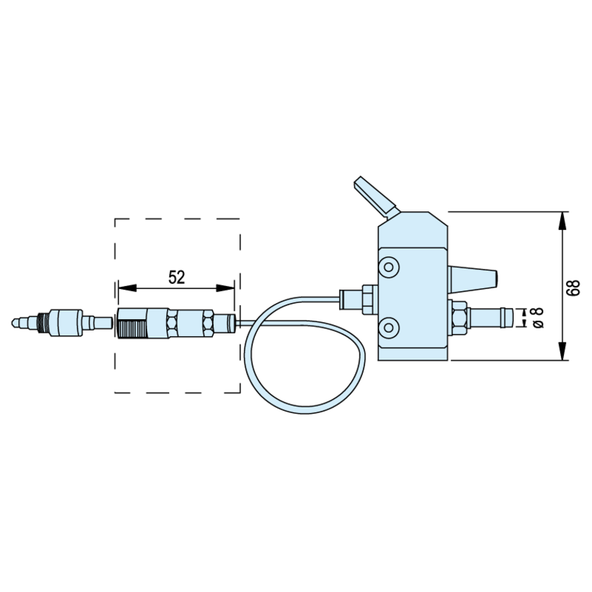 Raccord rapide côté flexible (B)