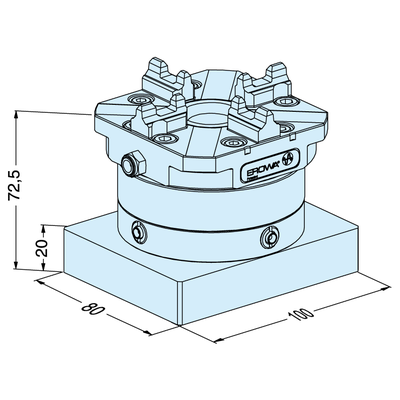 Rapid-action chuck NSF on plate