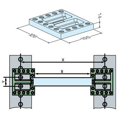 Basic adapter set, 120x100x14 mm