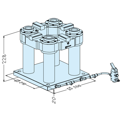 Mounting station for UPC pallets