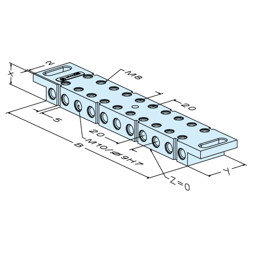 Barre de bridage 380mm