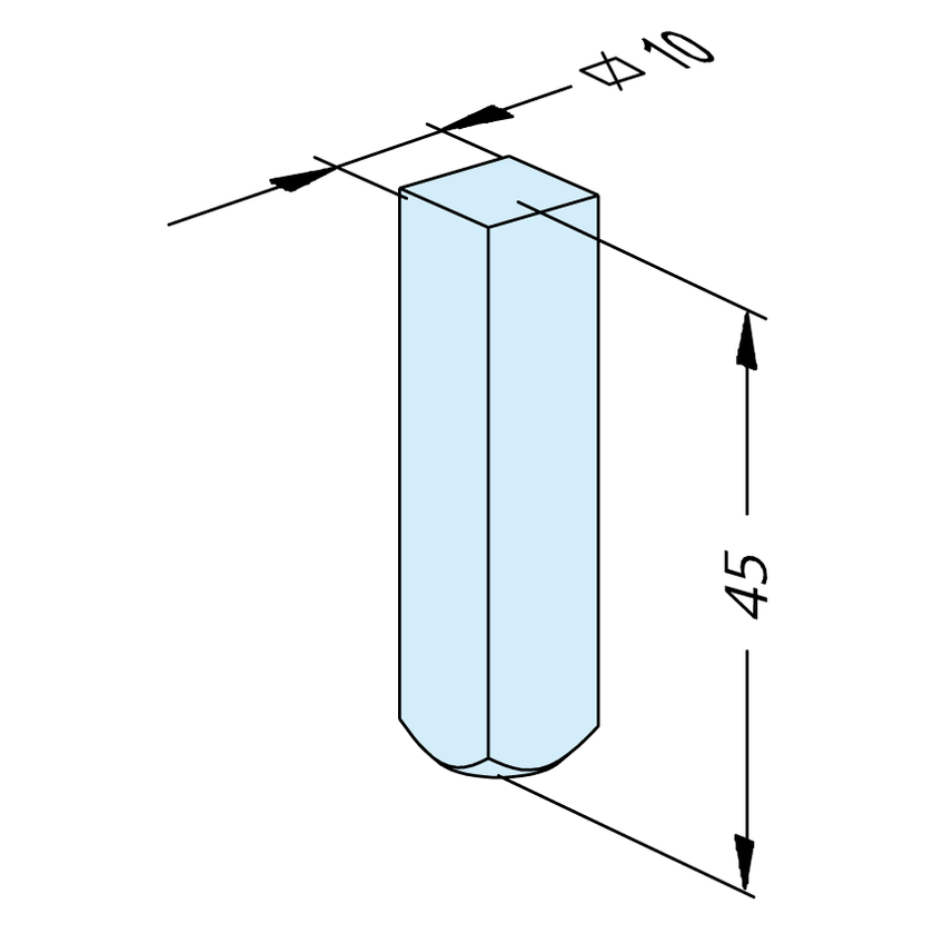 Electrode Compact 10 x 10 x 45 cuivre