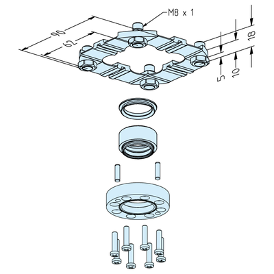 Centering plate, G100 M8 x 1