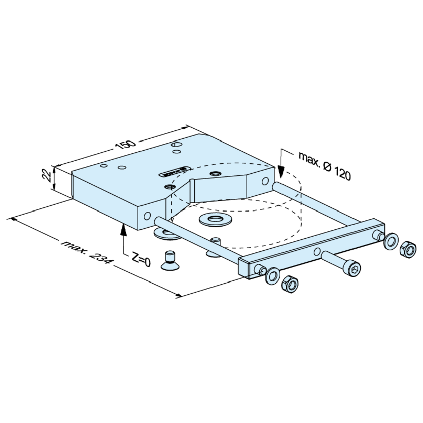 Support prismatique 120mm