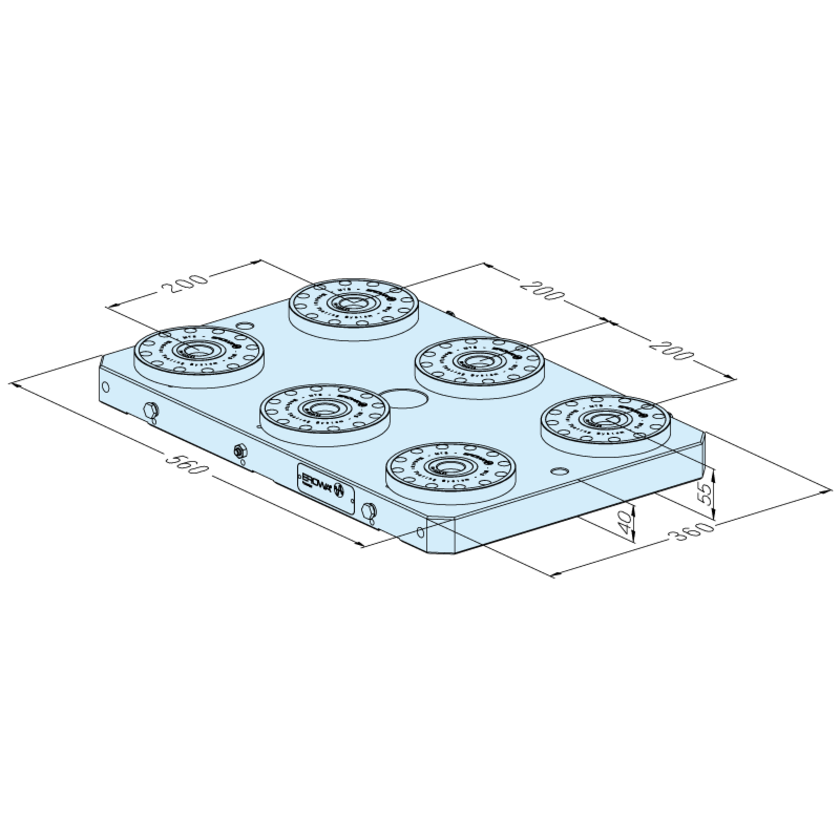 Plaque de base MTS 360 x 560 P