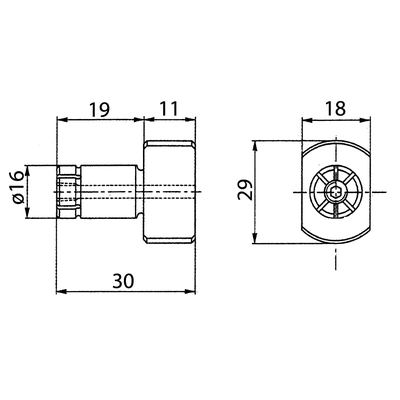 Doigt de positionnement ø16/29, T 18mm