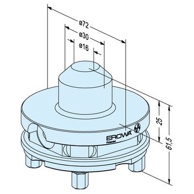 Blank holder ø 72 without borehole