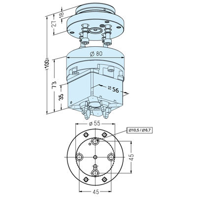 ITS 50 Compact CombiChuck with collar