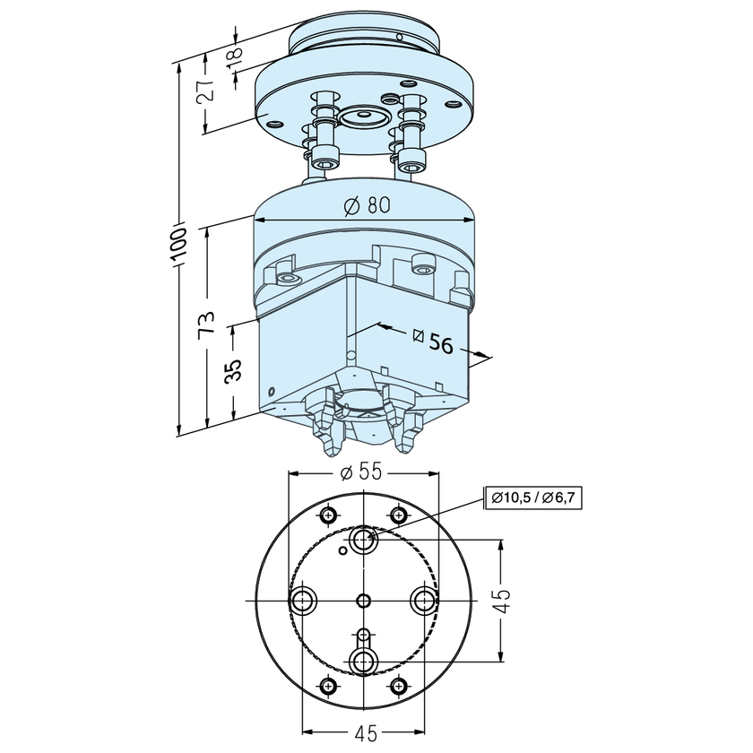 ITS 50 Compact CombiChuck avec collet