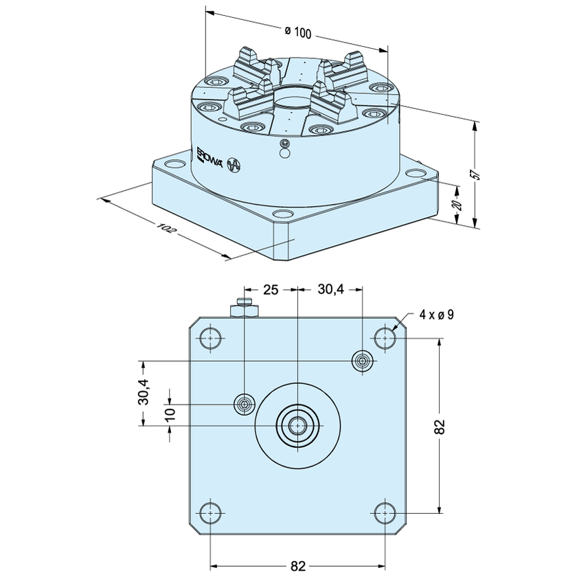 Mandrin ITS 100 P 102 x 102