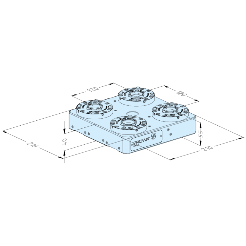 MTS 81 base plate 210 x 210 P/A