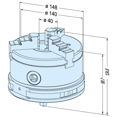 Manual 3-jaw concentric chuck ø 140 mm