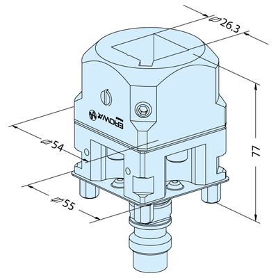 Square 25 electrode holder for ITS 50 C