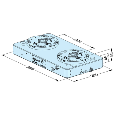 Plaque de base MTS 2.0 200 x 360 P/A