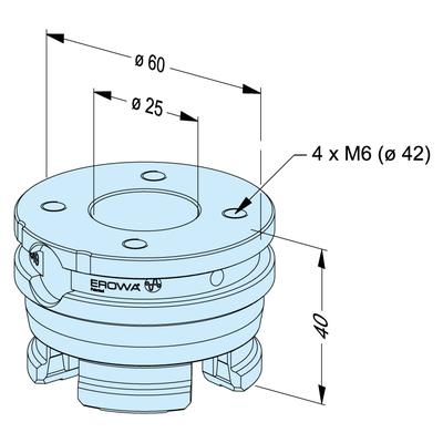 Pallet PM60 Precise, 4x M6 screw thread