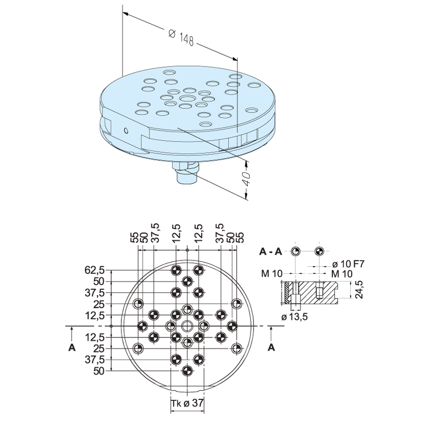 Palette ø 148 G R25 ALU