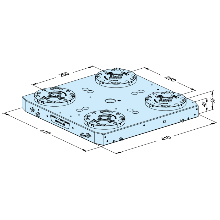 Plaque de base MTS 2.0 410 x 410 P/A