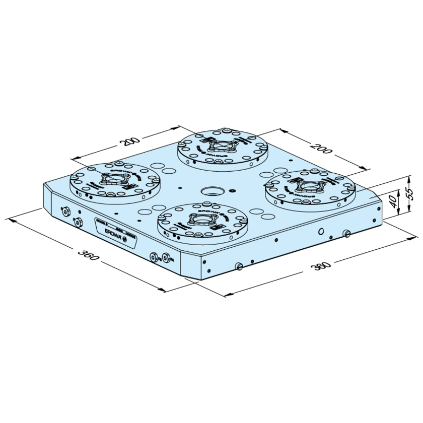 Plaque de base MTS 2.0 360 x 360 P/A