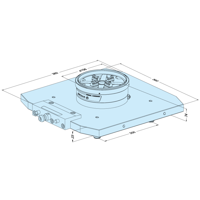 MTS adapter pallet  PowerChuck P 360 x 360 / 200 automatic