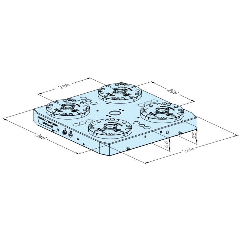 Plaque de base MTS 360 x 360 P/A