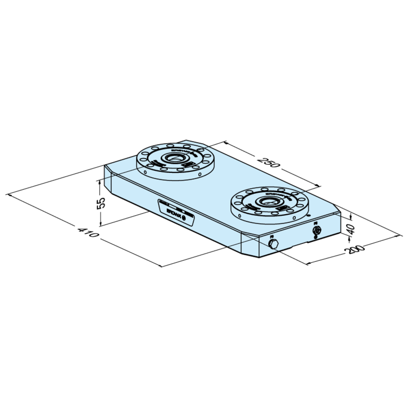 Plaque de base MTS 200 x 410 /P