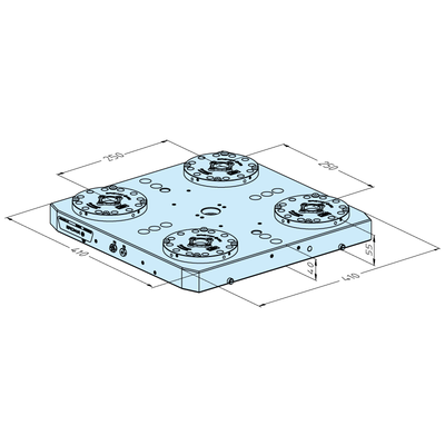 MTS base plate 410 x 410 P/A