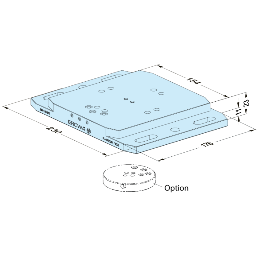 Plaque de base 176 x 230 mm universelle